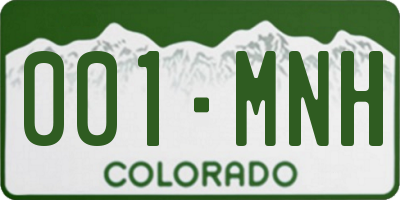 CO license plate 001MNH