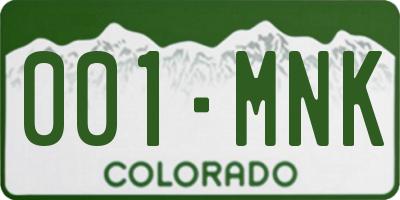 CO license plate 001MNK