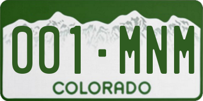 CO license plate 001MNM