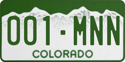 CO license plate 001MNN