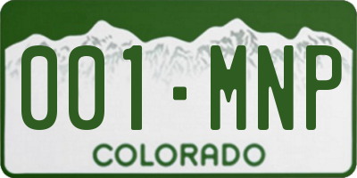 CO license plate 001MNP