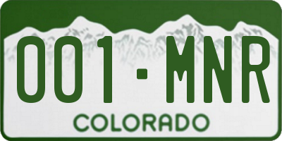 CO license plate 001MNR