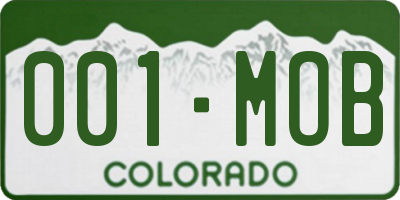 CO license plate 001MOB