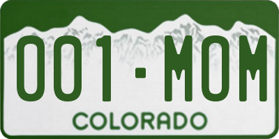 CO license plate 001MOM