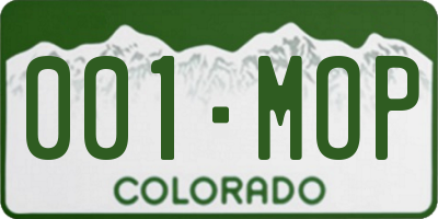 CO license plate 001MOP