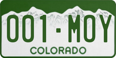 CO license plate 001MOY