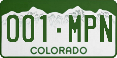 CO license plate 001MPN