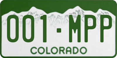 CO license plate 001MPP