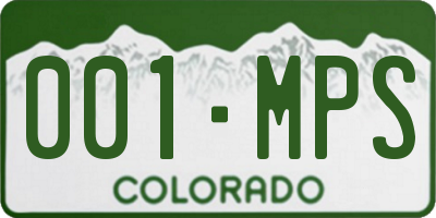 CO license plate 001MPS