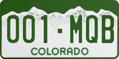 CO license plate 001MQB