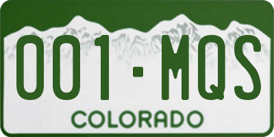 CO license plate 001MQS