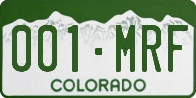 CO license plate 001MRF