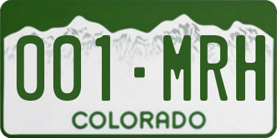 CO license plate 001MRH