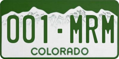 CO license plate 001MRM