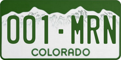 CO license plate 001MRN