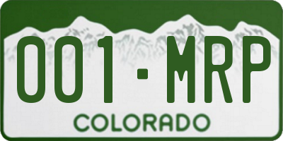 CO license plate 001MRP