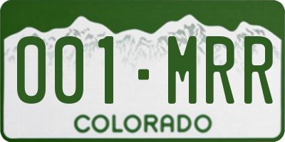 CO license plate 001MRR