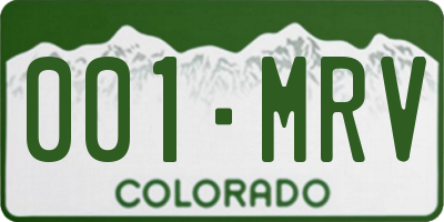 CO license plate 001MRV