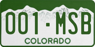 CO license plate 001MSB