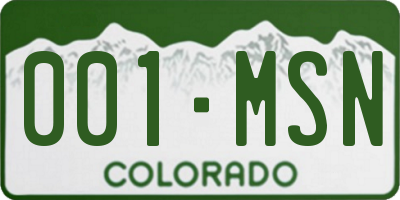 CO license plate 001MSN