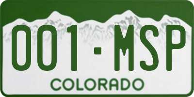 CO license plate 001MSP