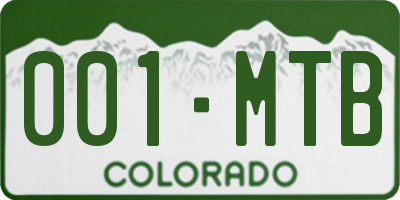 CO license plate 001MTB