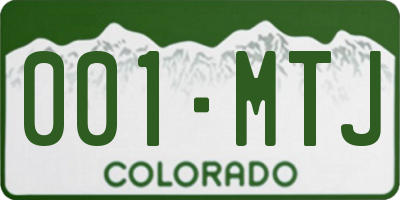 CO license plate 001MTJ