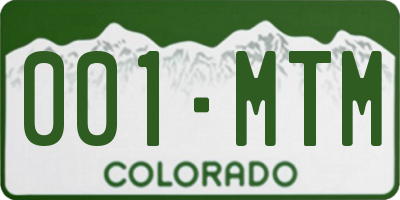 CO license plate 001MTM