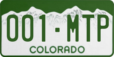 CO license plate 001MTP