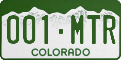 CO license plate 001MTR