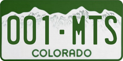 CO license plate 001MTS