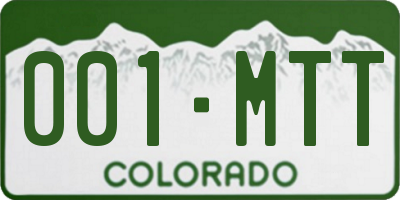 CO license plate 001MTT