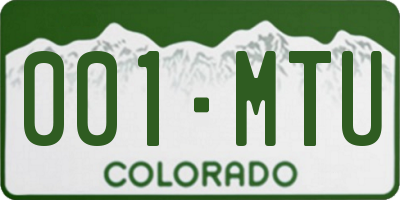 CO license plate 001MTU