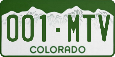 CO license plate 001MTV