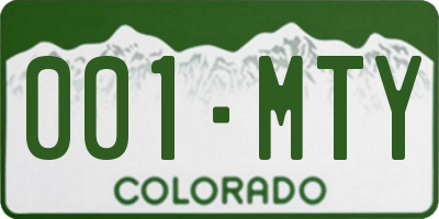 CO license plate 001MTY