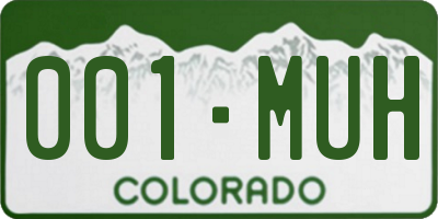 CO license plate 001MUH