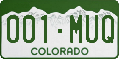 CO license plate 001MUQ