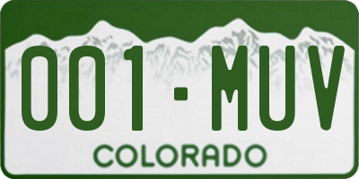 CO license plate 001MUV