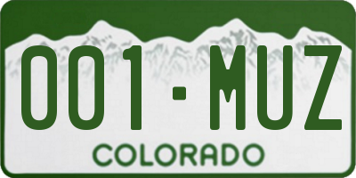 CO license plate 001MUZ