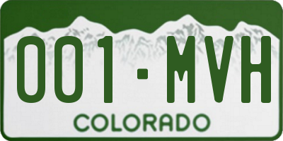 CO license plate 001MVH