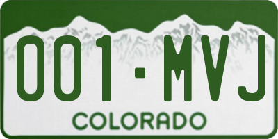 CO license plate 001MVJ