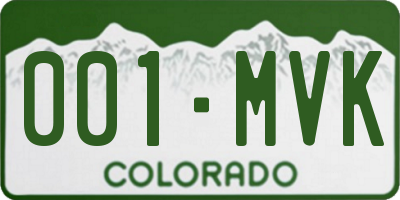 CO license plate 001MVK