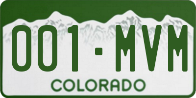 CO license plate 001MVM