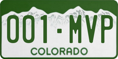 CO license plate 001MVP