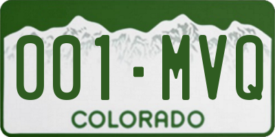 CO license plate 001MVQ