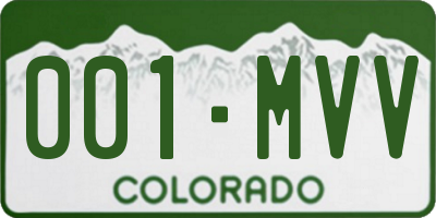 CO license plate 001MVV