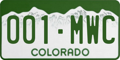 CO license plate 001MWC