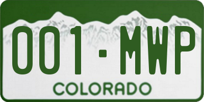 CO license plate 001MWP