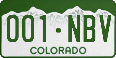 CO license plate 001NBV