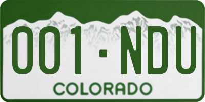 CO license plate 001NDU